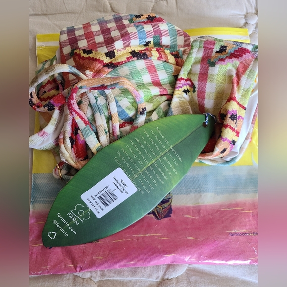 FARM Rio Banana Vichy One Piece Swimsuit Size Small - Picture 6 of 7